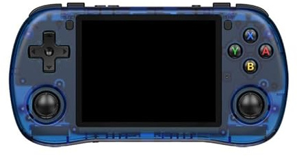 POWKIDDY X35H Retro Game Console, 128GB card, 3.5” IPS High Resolution Display, High-Performance CPU, Compact & Portable, Multi-Emulator Support, Play Anytime, Anywhere (Blue-Transparent)