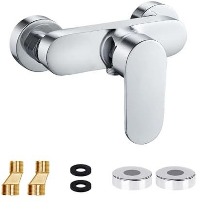 1 grupo grifo mezclador para bañera,Grifo Duchas de Baño,Grifo para Baño y Ducha,Mezclador Monomando de Ducha Grifo para Bañera,Monomando Ducha de Pared,Grifo Ducha,Griferia Ducha Cromado con Caño G ½