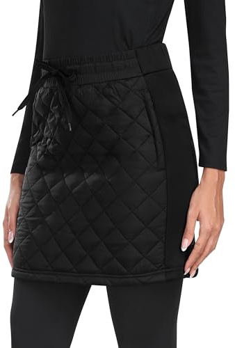 MoFiz Gonna Donna Corta Invernale Fasciante Termica Sport Gonna con Zip Nero Intenso EU 2XL