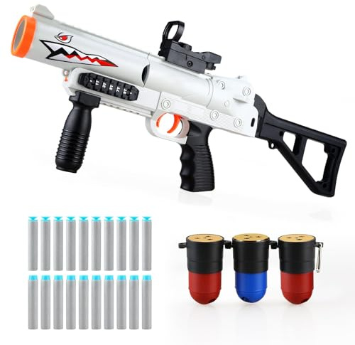 SK MISS Pistolet Jouet avec Balles en Mousse Souple, Pistolet à Air Comprimé Réaliste，Modèle Shark GL-06, Cadeau de Noël, d'halloween ou d'anniversaire