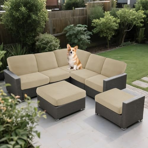 Utomhus stretch kuddfodral för rottingmöbler, terrassöverdrag för soffor/kuddar, vattentätt sätesskydd (bredd 60-90 cm, djup 60-90 cm)