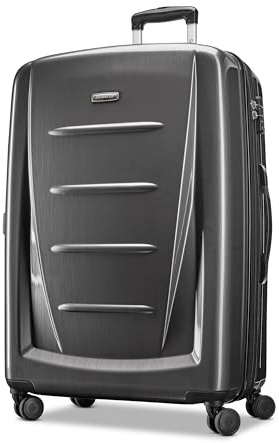 Samsonite Winfield 2 Hardside Expandable Luggage with Spinner Wheels, Charcoal, Checked-Large 28-Inch