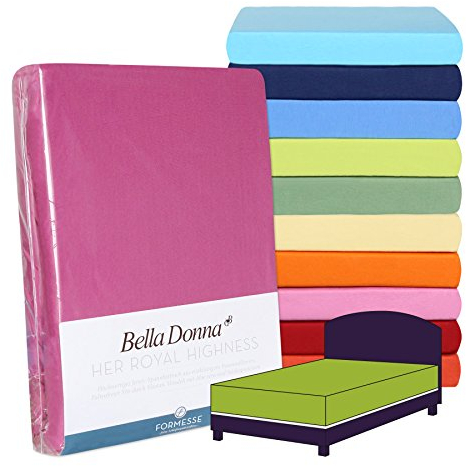 Formesse –Bella Donna Jersey Alto. Edles Jersey-Spannbettlaken für Boxspringbett 180x190-200x220cm - bis 45cm Höhe - 97% Baumwollzwirn, 3% Elastan, Aloe Vera&Arganöl/aus Deutschland - Schwarz