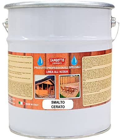 ZAMBOTTO VERNICI Smalto Cerato All'acqua Satinato Per Legno Per Interni Ed Esterni Da 0,75 A 5 Litri, RAL 7046 - Grigio tele due 225, 2,5L, Satinata