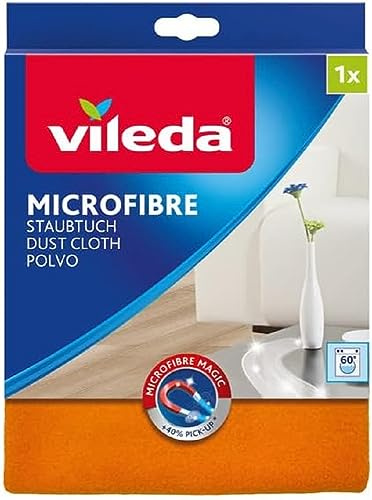 Vileda Microfibre Cloth - Dust Removal Without Swirling - 1 Pack, Orange