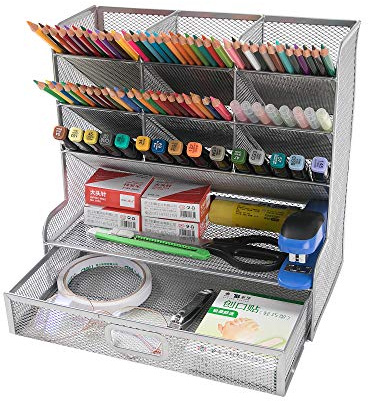 Vikmyer Netz Schreibtisch Organizer Multifunktionale Desktop Schreibwaren Stifthalterbox für das Heim Büro Schule Supply Lagerregal