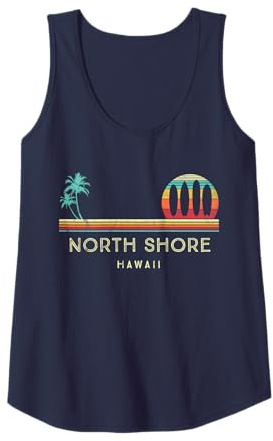 Vintage Hawaii North Shore Palmiers Tropical - Surf Débardeur