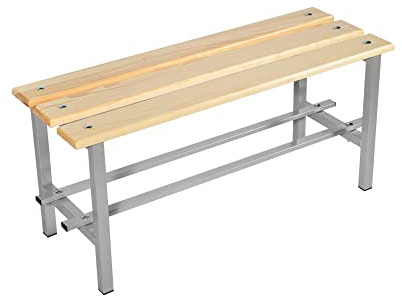 Panca Spogliatoio Classica - Seduta e Poggiascarpe in faggio ed acciaio 100% Made in Italy (100 cm)