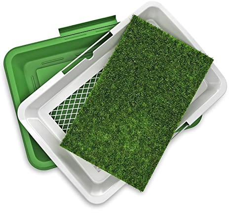 Hundeklo Hundetoilette Welpentoilette mit Kunstrasen, Gras Pad für Hunde, Indoor Hundetöpfchen, Hunde Training Rasenmatte für Kleine Hunde Grosse Hunde ältere 37.5 x 45.5cm