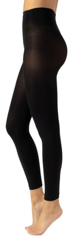 CALZITALY Legging Opaque, Collants sans Pied en Microfibre 80 DEN | S, M, L, XL, 2XL, 3XL, 4XL | Made in Italy (XL, Noir)