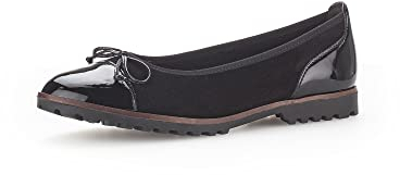 Gabor Damen Klassische Ballerinas, Frauen Flats,Ballerinen,Pumps,Halbschuhe,Sommerschuhe,Slipper,Ballerina-Schuhe,schwarz (Cognac),43 EU / 9 UK
