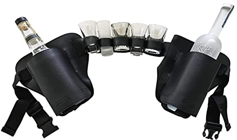 Hongjingda Ceinture bière, Ceinture réglable pour la bière, Porte-Argent, Porte-Bouteille d'eau pour Les Sports Plein air, Le Jogging, la Marche