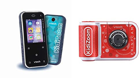 VTech KidiZoom Snap Touch | Bluetooth Kids Camera with Games & PrintCam (Red), Digital Camera for Children with Built-In Printer, Special Effects and Fun Games
