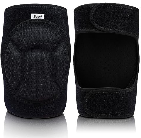 Kefiyis Knee Pads Thick Foam Knee Pads Work Anti Slip Collision Avoidance Knee Pads for Gardening Construction Cleaning Flooring Men Women 1 Pair Black