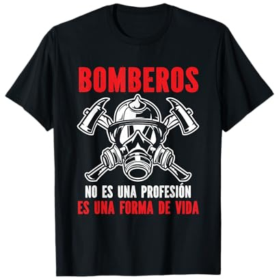 Bomberos Camiseta Firefighter Fuego camión Hombre Camiseta