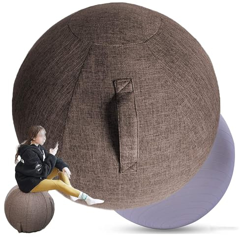 Homnova Sitzball Für Aktives Sitzen, Ergonomische Alternative Zum Schreibtischstuhl, Inkl Stoffbezug, Innenball, Inkl. Handluftpumpe Bürostuhl Alternative Für Zuhause & Büro,001,75cm
