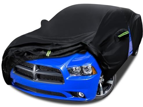 Car Cover Custom Fit for Dodge Charger 2006-2026, Waterproof All Weather Full Exterior Cover Rain Sun Hail Protector Car Cover with Door Zipper
