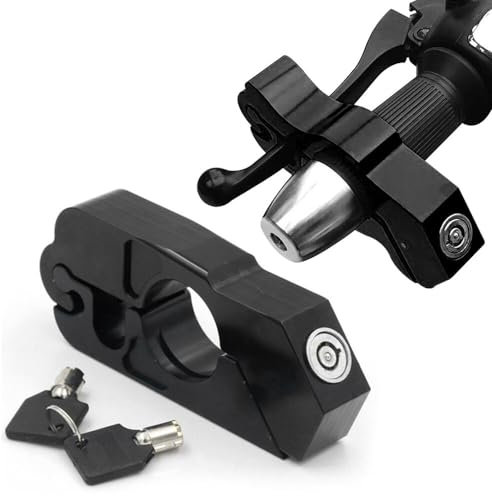 XPJBKC Motorbike Lock, Anti Theft Grip Motorcycle Lock, Motorcycle Handlebar Lock, Front Brake and Clutch Motorbike Security Lock with Two Spacers, Motorcycle Throttle Lock for Moped Scooter Bike