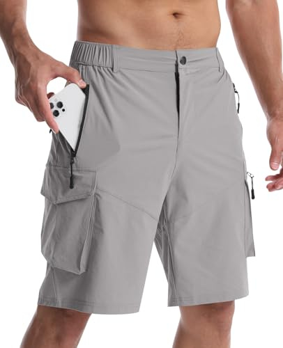 Danfiki Bermuda Shorts Homme Short de Travail Cargo Randonnée Sport Poche Zippée