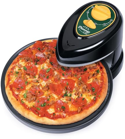 Presto 03434 Pizzaz Plus Rotating Oven - 12-Inch, Countertop Pizza Oven, Nonstick Tray, Top and Bottom Heating Elements, Easy to Clean, Green/Gold