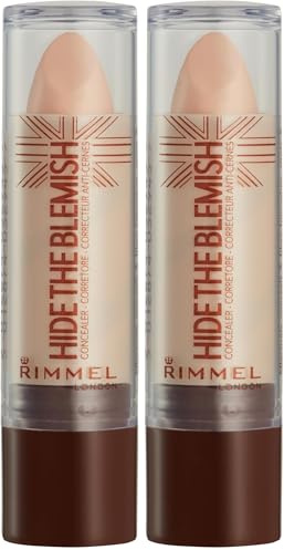 Rimmel - Anti-Cernes Hide the Blemish - Stick Correcteur - Application Précise - 004 Naturel Beige - 4,5gr (Lot de 2)