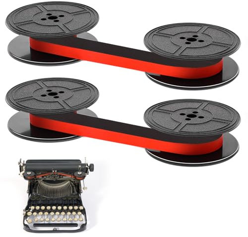CHRI 2er Pack Farbband für Schreibmaschine Schreibmaschinenband Kompatibel mit Klassischen Modellen DIN 2103 32755 Rot und Schwarz
