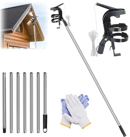 Sprühdosen Verlängerung Adapter, Wespenspray Verlängerungsstangen Adapter Mit 2.8m Teleskopstange Thread, Einstellbarer Winkel Sprühstange für Spraydosen, Wespenspray und Sprühfarbe