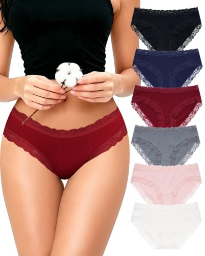 Aijolen Culotte Femme Coton Dentelle Bikini Slip Hipster sous-Vêtements
