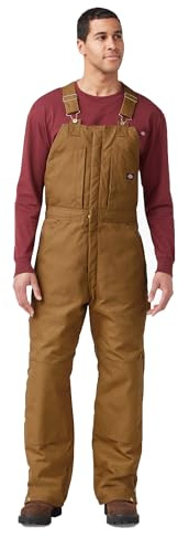 Dickies mens Insulated Bib overalls and coveralls workwear apparel, Brown Duck, X-Large US
