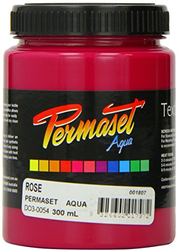Permaset Aqua Standard 300ml Rose - Screen Printing Ink for Fabric - Ideal Screen Printing Kit for Home Office, Starter Kit, Fabric Paint, Screen Printer and other Fabric Ink