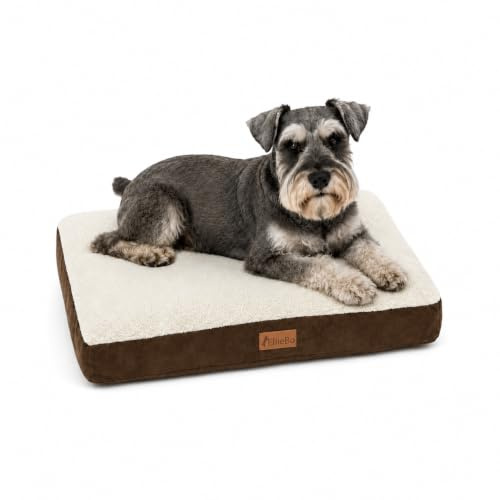 Ellie-Bo Medium Dog Bed for 30-inch Dog Cage/Crate - Brown Faux Suede/Sheepskin