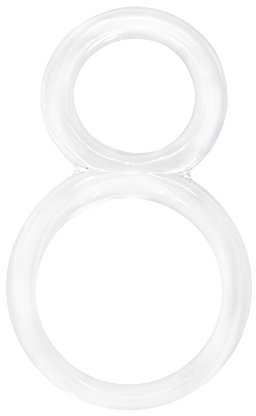 Screaming O Clear Ofinity Double Erection Cock Ring, Blue and Red