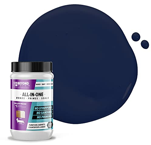 Beyond Paint All-in-One Refinishing Paint, No Sanding, Matte Finish for Cabinets, Countertops, Furniture and Doors, 1 Quart, Navy