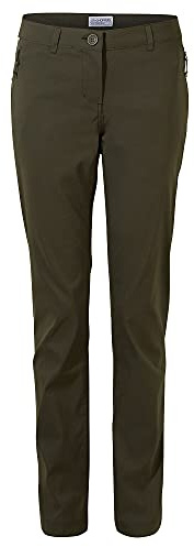 Craghoppers Women's Kiwi Pro II Trousers with 4 Pockets and Water Repellent Finish, Stretchable, Hard Wearing & Sun Protection - Perfect for Outdoor, Walking, Camping & Hiking Green
