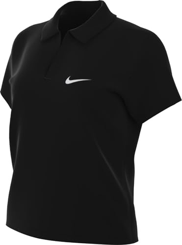 Nike Top Damen Sportswear Essntl Short-Sleeve Polo CRP Top, Black/White, DV7884-010, S