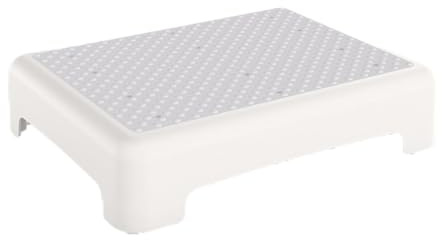 HBTower Step Stool, Mobility Step Stool for Adults & Seniors, Non-Slip Step Platform Indoor and Outdoor, Portable Step Riser, Safety Step for Car, Bedside, Office, Shower, Stairs, White