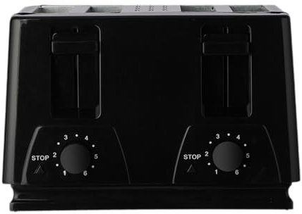 MagiDeal Elektrischer, Frühstücksmaschine, 4 Scheiben, automatischer Haushalts-Sandwichmaker mit doppeltem, unabhängigem Bedienfeld für Waffeln