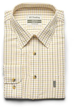 U.S Trading Men's Classic Checkered Tattersall Country Style Long Sleeved Shirts
