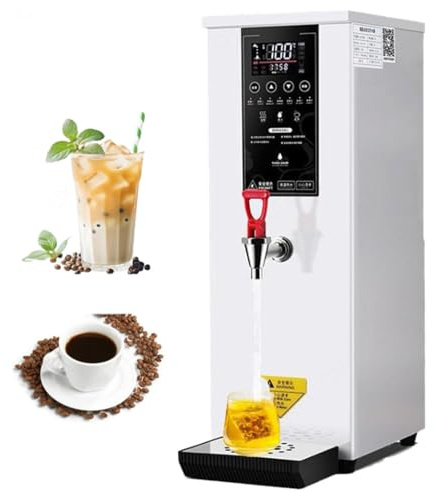 Hervidor de agua eléctrico inteligente de gran capacidad, dispensador comercial de agua caliente con calentamiento por pasos, hervidor de agua instantáneo rápido con pantalla digital, para té White