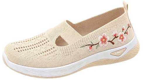 Scarpe Ortopediche Donna Estive Senza Lacci Scarpe Slip On da Corsa Camminare Comode Ginnastica Morbida Sneakers Traspiranti Leggere Antiscivolo Sneakers Diabetici Pianta Larga Sanitarie Outdoor Sport