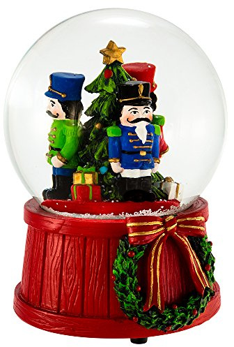Kurt S. Adler J3257 100mm Wind-Up Musical Nutcracker Snow Globe