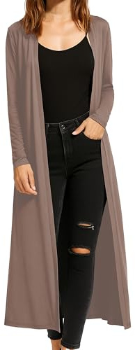 Re Tech UK damer maxi lång längd pojkvän cardigan krage topp lång hel ärm flytande dammjacka kappa blazer