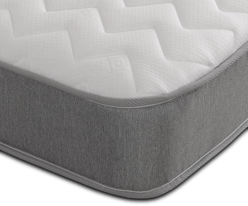 Starlight Beds Essentials Single Mattress, Zig Zag Soft Comfort Sleep Surface, 7.5 Inch Deep with Memory Foam Layer & Springs, Budget-Friendly Mattress (90x190x19cm), Grey