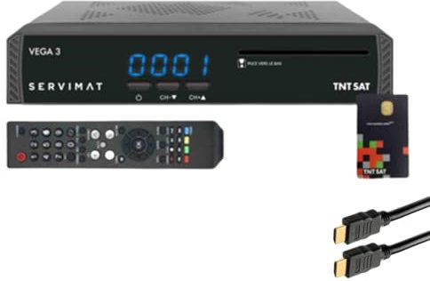 Pack SERVIMAT Récepteur TV Satellite Full HD + Carte d'accès TNTSAT V6 + Câble HDMI