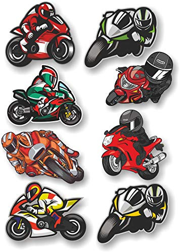 8 parches serigrafiados para planchar en la ropa. Aplicaciones termoadhesivas para reparar y decorar pantalones, chaquetas, jerseys, mochilas (Motos)