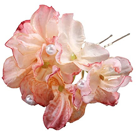 4 Pezzi Bastoncini Per Capelli Forcella Per Capelli A Forma Di U Per Panini,Mollette Decorative Con Fiori Di Perla Accessori Per Capelli Forcine Per Capelli In Stile Classico Tradizionale,Rosa