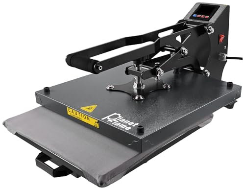 PlanetFlame Heißpresse für T-Shirts Wärmepresse mit Griff für Sublimations-Wärmeübertragungen, Canvas-Taschen, Rucksäcke und andere Projekte Flachbett-Heizpresse (schwarze)