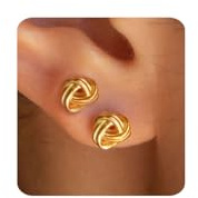 MUMREUES Ohrringe Silber 925 für Damen 14K Vergoldet Kleine Ohrstecker Minimalistische Knoten Stecker Gold Ohrstecker Ohr Schmuck Geschenke