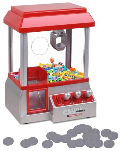 Ccarzzi Mini Candy Grabber - Macchina per caramelle per bambini, con effetti sonori e 3 joystick, adatta per bambini dai 3 anni in su