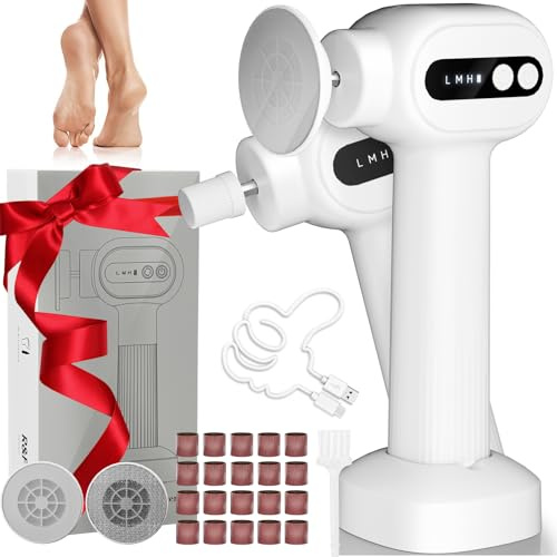 Hornhautentferner Elektrisch Neueste PediküRe Set Fußpflege Elektrisch, Elektrischer Hornhautentferner Footglow, Dermaglide Hornhaut Entfernen für Fuß & Nagelpflege Geschenke für Frauen Männer Weiß